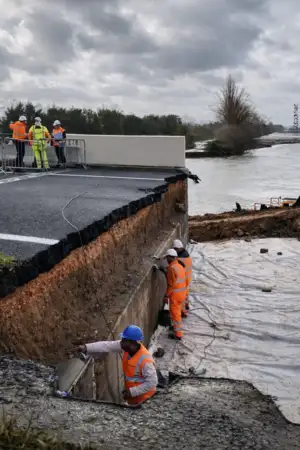 Obras no dique da A1